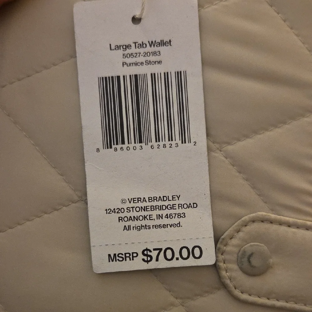 Vera Bradley Cream Quilted Wallet - Picture 3 of 3